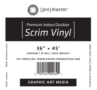 Premium Indoor/Outdoor Scrim Vinyl 36