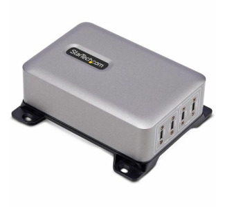 StarTech.com 4-Port Multi-Device USB-C Charger, 240W Total, Single Port 140W EPR, Screw Locking Ports, Ideal for Boardrooms
