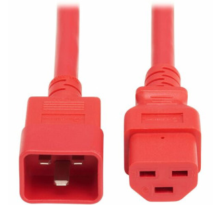 Eaton Tripp Lite Series Power Cord, C20 to C21 - Heavy-Duty, 20A, 250V, 12 AWG, 3 ft. (0.9 m), Red