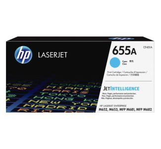 HP 655A (CF451A) Original Laser Toner Cartridge - Cyan - 1 Each