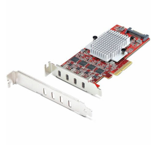 StarTech.com 4-Port USB Type-C PCIe Card, USB 3.2 10Gbps, USB-C PCI Express Expansion Card, 4x Independent USB Controllers, TAA-Compliant