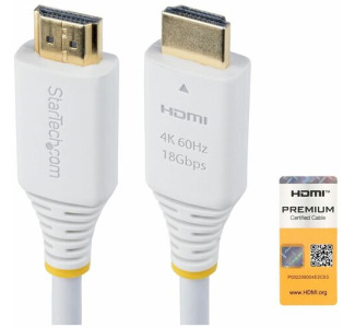 StarTech.com 10ft (3m) Premium Certified High Speed HDMI Cable, 4K 60Hz/1440p 144Hz, 18Gbps, UHD HDMI 2.0 Cord, TPE Jacket, White