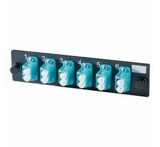 Ortronics 6-LC (12 fibers) multimode aqua adapters with ceramic alignment sleeves