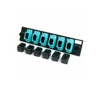 Ortronics Q-Series, OFP Adapter Panel 6-MPO 50 micron aqua feed-through adapters, type A