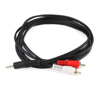 Monoprice 6ft 3.5mm Stereo Plug/2 RCA Plug Cable - Black