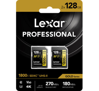 Lexar Pro SDXC 1800x UHS-II 128GB 2-Pack