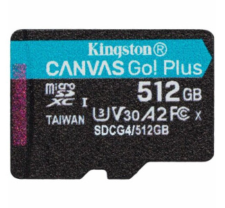 Kingston Canvas Go! Plus 512 GB Class 10/UHS-I (U3) V30 microSDXC - 1 Pack