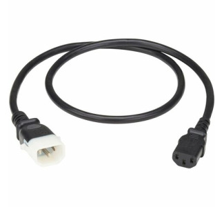 Eaton Tripp Lite Series PDU Power Cord, C13 to P-Lock C14 - North America and Europe Rated, 10A, 250V, 18 AWG, 4 ft. (1.2 m), Black