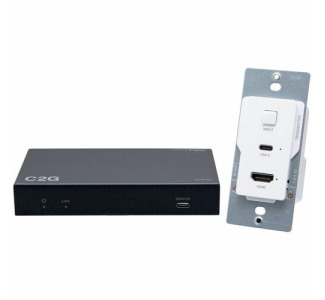 C2G HDMI® HDBaseT + USB-C® Data and Video Over CAT Extender Wall Plate Transmitter to Box Receiver- 4k