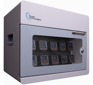 Power Technologies PowerVault 10 Bay Secure Battery Charging Cabinet with 5 Power Bank Batteries