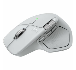 Logitech MX Master 4 for Mac, Ergonomic Bluetooth Mouse with Advanced Performance Haptic Feedback, Ultra-Fast Scrolling, USB-C Charging, MacOS, iPadOS, Windows - white silver