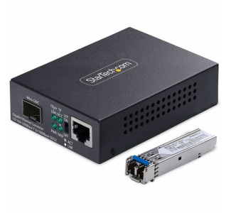 StarTech.com Gigabit Ethernet Copper-to-Fiber Media Converter, SM LC, 40km, 10/100/1000 Mbps, RJ45 to LC, 9K Jumbo Frames, TAA Compliant