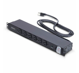 StarTech.com 14-Outlet Rackmount PDU, 1U Server Power Strip, 6x Front and 8x Rear Ports, Mounted Power Distribution Unit for 19in Racks