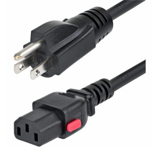 StarTech.com 15ft (4.5m) Computer Power Cord, NEMA 5-15P to Locking C13, 125V 10A, 18AWG, Replacement AC Power Cable, ETL Listed, TAA