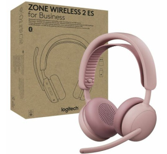 Logitech Zone Wireless 2 ES for Business - Noise-Canceling Wireless Headset with Adaptive Hybrid ANC, Microsoft Teams Certified, USB-C & USB-A, Rose