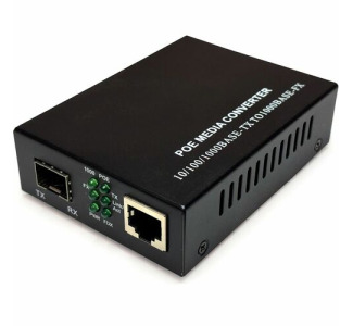 Black Box Gigabit Ethernet (1000-Mbps) PoE+ Media Converter - 10/100/1000-Mbps Copper to 1000-Mbps Fiber