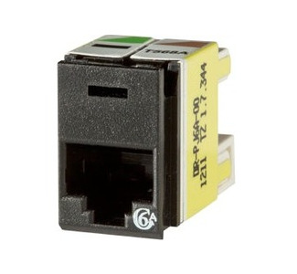 Ortronics Clarity Cat6a Panel Jack,T568A/B, 8 Pos, Black 180 Degree
