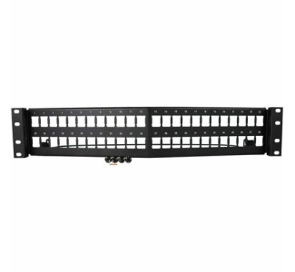 Ortronics HDJ series 48 port 2 RU unloaded angled panel