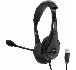 AVID Education AE-39 USB Headset with Microphone and Inline Controls, Gray