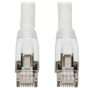 Eaton Tripp Lite Series Cat8 25G/40G Certified Snagless Shielded S/FTP Ethernet Cable (RJ45 M/M), PoE, White, 25 ft. (7.62 m), TAA