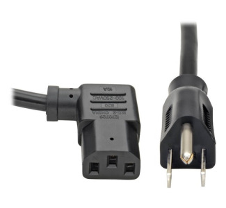 Eaton Tripp Lite Series Computer Power Cord, NEMA 5-15P to Right-Angle C13 - 10A, 125V, 18 AWG, 14 ft. (4.27 m), Black