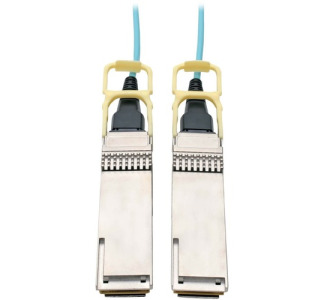 Tripp Lite by Eaton QSFP28 to QSFP28 Active Optical Cable - 100GbE AOC M/M Aqua 1M (3.28 ft.)