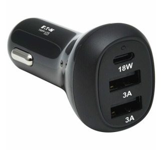 Tripp Lite by Eaton 3-Port USB Car Charger 36W Max - USB-C PD 3.0 Up to 18W 2 USB-A QC 3.0 Up to 36W