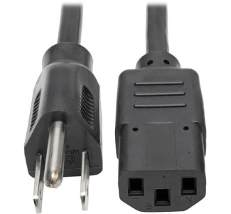 Tripp Lite by Eaton Desktop Computer AC Power Cable NEMA 5-15P to C13 - 10A 125V 18 AWG 15 ft. (4.57 m) Black