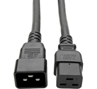 Eaton Tripp Lite Series Power Extension Cord/Splitter, 2 x C19 to C20 Y Splitter - Heavy-Duty, 20A, 250V, 12 AWG, 6 ft. (1.83 m), Black