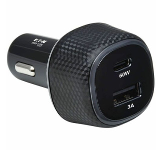 Tripp Lite by Eaton Dual-Port USB Car Charger 63W Max - USB-C PD 3.0 Up to 60W USB-A QC 3.0 Up to 18W