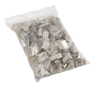 Eaton Tripp Lite Series Cat6 RJ45 Pass-Through FTP Modular Plug, 100 Pack, TAA