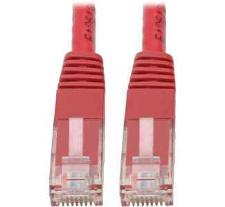 Eaton Tripp Lite Series Cat6 Gigabit Molded (UTP) Ethernet Cable (RJ45 M/M), PoE, Red, 100 ft. (30.5 m)
