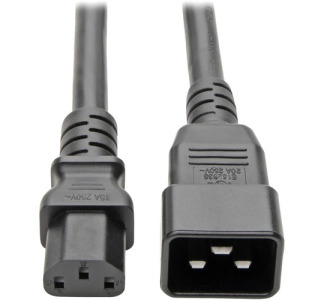 Tripp Lite by Eaton C20 to C13 Power Cord for Computer - Heavy-Duty 15A 100-250V 14 AWG 3 ft. (0.91 m) Black