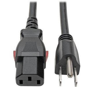 Eaton Tripp Lite Series Computer Power Cord, NEMA 5-15P to Locking C13 - 10A, 125V, 18 AWG, 10 ft. (3.05 m)