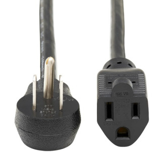Eaton Tripp Lite Series Power Extension Cord, Right-Angle NEMA 5-15P to NEMA 5-15R - Heavy-Duty, 15A, 120V, 14 AWG, 6 ft. (1.83 m), Black