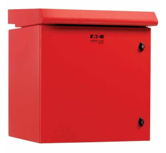 Eaton Tripp Lite Series SmartRack Industrial Enclosure - NEMA 3R, Wall Mount, Metal, Locking, Fan With Thermal Switch, 23 in. Depth, 12U, Red