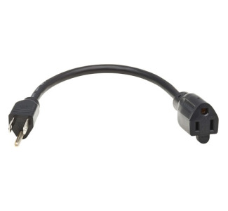Eaton Tripp Lite Series Power Extension Cord, NEMA 5-15P to NEMA 5-15R - 13A, 120V, 16 AWG, 1 ft. (0.3 m), Black