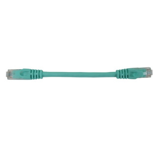 Eaton Tripp Lite Series Cat6a 10G Snagless Molded UTP Ethernet Cable (RJ45 M/M), PoE, Aqua, 6 in. (15 cm)
