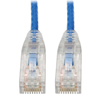 Eaton Tripp Lite Series Cat6 Gigabit Snagless Slim UTP Ethernet Cable (RJ45 M/M), PoE, Blue, 8-in. (20.32 cm)