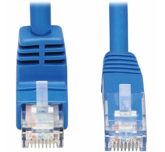 Eaton Tripp Lite Series Down-Angle Cat6 Gigabit Molded UTP Ethernet Cable (RJ45 Right-Angle Down M to RJ45 M), Blue, 15 ft. (4.57 m)