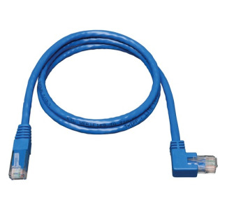 Eaton Tripp Lite Series Right-Angle Cat6 Gigabit Molded UTP Ethernet Cable (RJ45 Right-Angle M to RJ45 M), Blue, 10 ft. (3.05 m)
