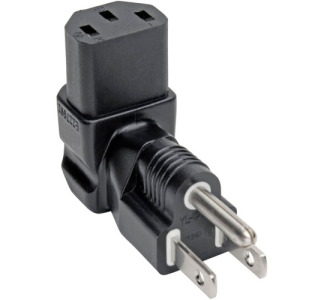 Eaton Tripp Lite Series Computer Power Cord Adapter, NEMA 5-15P to Down Angle C13 - 10A, 125V, Black