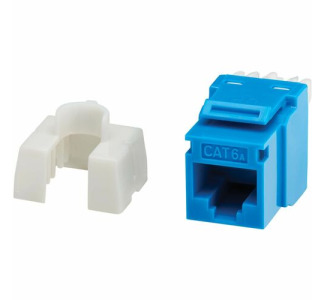 Eaton Tripp Lite Series Cat6a Keystone Jacks, 25 Pack - 4PPoE Compliant, 110/Krone, 568A/B, RJ45 Ethernet, Blue, TAA