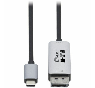 Eaton Tripp Lite Series USB-C to DisplayPort 1.4 Active Adapter Cable (M/M), UHD 8K/30 Hz or 4K/144 Hz, Black/Silver, 3 ft. (0.9 m)