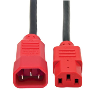 Tripp Lite by Eaton 4ft Computer Power Cord Extension Cable C14 to C13 Red 10A 18AWG 4''