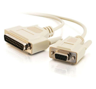 C2G 6ft DB25 Male to DB9 Female Null Modem Cable