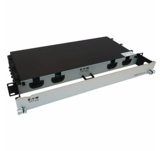Eaton Tripp Lite Series Preloaded Fiber Panel, 1U - 2x (12F MTP/MPO-PC to 4x LC Duplex F/M) 8F Trunk Cables, OM4 Multimode, 20 m (65.6 ft.)