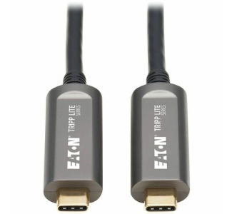 Tripp Lite by Eaton USB-C AOC Cable (M/M) - USB 3.2 Gen 2 (10 Gbps) Plenum-Rated Fiber Active Optical Cable - Data Only Black 15 m (49 ft.)