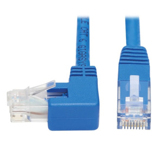 Eaton Tripp Lite Series Left-Angle Cat6 Gigabit Molded UTP Ethernet Cable (RJ45 Left-Angle M to RJ45 M), Blue, 15 ft. (4.57 m)