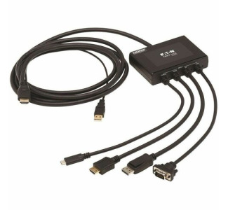 Eaton Tripp Lite Series 4-Port Presentation Adapter, 4K 60 Hz (4:4:4) HDMI, DP, USB-C and 1080p VGA to HDMI, Built-In Cables, TAA
